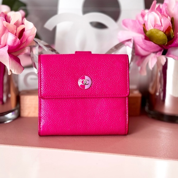CHANEL Handbags - Hot Pink Chanel Caviar Leather Bifold Wallet